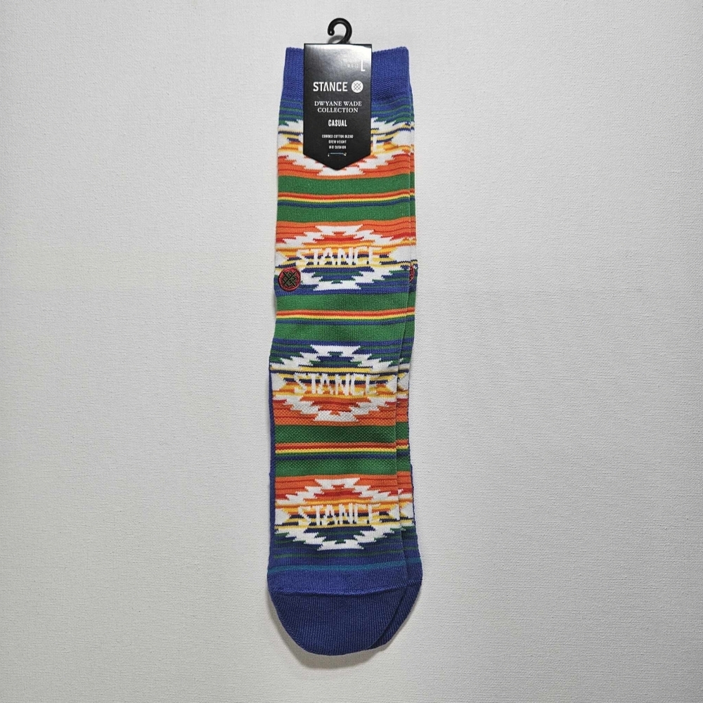 Dwyane Wade Socks Collection Stance Crew‎ Height Blue White Orange Mid Cushion - Picture 2 of 8